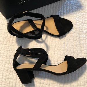 J Crew Gabby Black Suede Strappy Sandal 8.5
